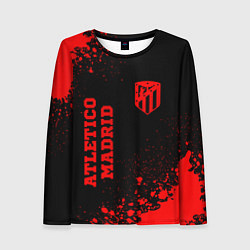 Лонгслив женский Atletico Madrid - red gradient вертикально, цвет: 3D-принт