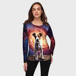 Лонгслив женский Фокстерьер в космосе, цвет: 3D-принт — фото 2
