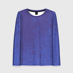 Лонгслив женский Джинс с потертостями-синий, цвет: 3D-принт