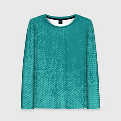 Лонгслив женский Джинс с потертостями-зеленый, цвет: 3D-принт