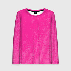 Лонгслив женский Джинс с потертостями-розовый, цвет: 3D-принт
