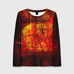 Лонгслив женский Абстракция - red grunge tear, цвет: 3D-принт