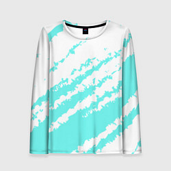 Женский лонгслив The color is light blue and white