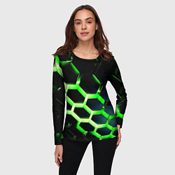 Лонгслив женский Neon Honeycombs, цвет: 3D-принт — фото 2