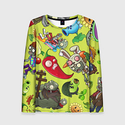 Лонгслив женский Растения против зомби с героями, цвет: 3D-принт