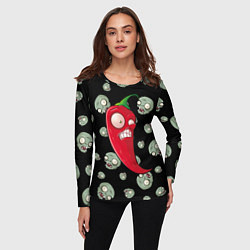 Лонгслив женский Перчик из игры растения против зомби, цвет: 3D-принт — фото 2