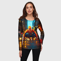 Лонгслив женский Человек паук на старте, цвет: 3D-принт — фото 2