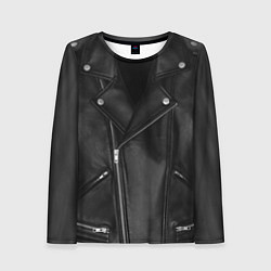 Лонгслив женский Кожаная куртка косуха, цвет: 3D-принт