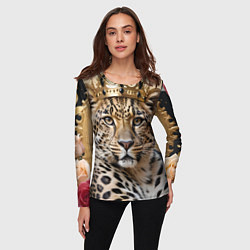Лонгслив женский Королевский леопард, цвет: 3D-принт — фото 2