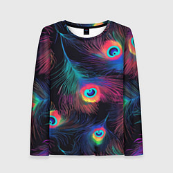 Женский лонгслив Павлиньи перья - разные оттенки