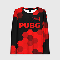 Лонгслив женский PUBG - red gradient посередине, цвет: 3D-принт