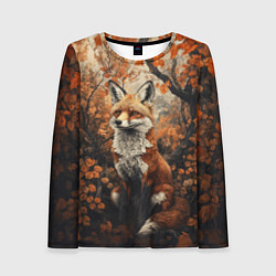 Лонгслив женский Лис в лесной чаще, цвет: 3D-принт