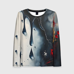 Женский лонгслив Сюрреалистичная абстракция с каплями