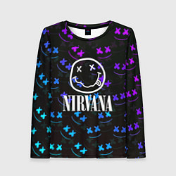 Лонгслив женский Nirvana x marshmello neon, цвет: 3D-принт