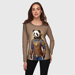 Лонгслив женский Крутой панда в стиле стимпанк, цвет: 3D-принт — фото 2