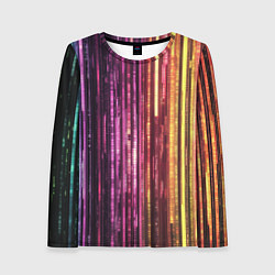 Лонгслив женский Неоновый и переливающийся киберпанк узор, цвет: 3D-принт