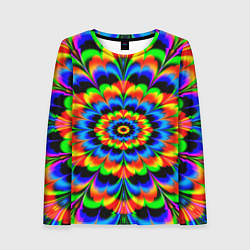 Лонгслив женский Оптические иллюзии психоделика, цвет: 3D-принт
