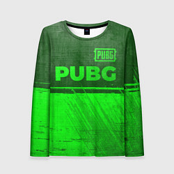 Лонгслив женский PUBG - green gradient посередине, цвет: 3D-принт