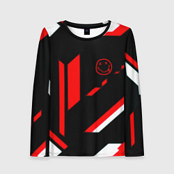 Лонгслив женский Nirvana текстура полосы, цвет: 3D-принт