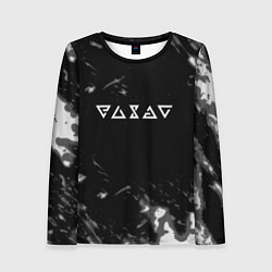 Лонгслив женский Ведьмак лого серые краски, цвет: 3D-принт