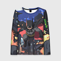Лонгслив женский Злой Бэтмен в полете, цвет: 3D-принт