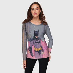 Лонгслив женский Бэтмен с розовым плащом, цвет: 3D-принт — фото 2