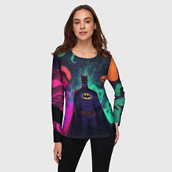 Лонгслив женский Бэтмен красочное небо, цвет: 3D-принт — фото 2