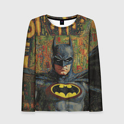 Лонгслив женский Текстурный Бэтмен, цвет: 3D-принт