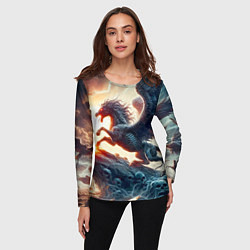 Лонгслив женский Пегас тёмных сил - нейроарт, цвет: 3D-принт — фото 2