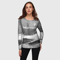 Лонгслив женский Sally Face - grey gradient посередине, цвет: 3D-принт — фото 2