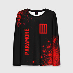 Лонгслив женский Paramore - red gradient вертикально, цвет: 3D-принт
