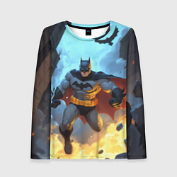 Лонгслив женский Бэтмен в прыжке, цвет: 3D-принт