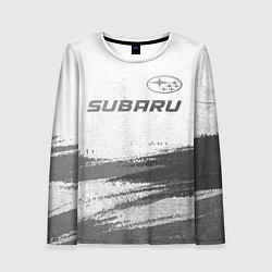 Женский лонгслив Subaru - white gradient посередине