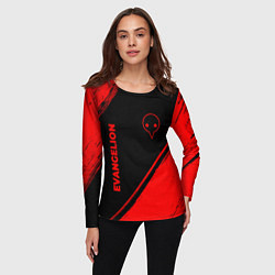 Лонгслив женский Evangelion - red gradient вертикально, цвет: 3D-принт — фото 2