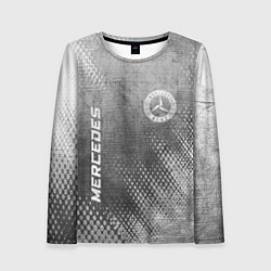 Лонгслив женский Mercedes - grey gradient вертикально, цвет: 3D-принт