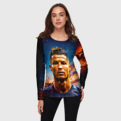 Лонгслив женский Криштиану Роналду в космосе, цвет: 3D-принт — фото 2