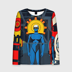 Лонгслив женский Ретро фантастика, цвет: 3D-принт