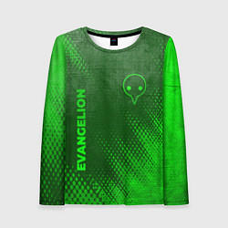 Лонгслив женский Evangelion - green gradient вертикально, цвет: 3D-принт