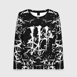 Женский лонгслив Monster energy белые штрихи краско