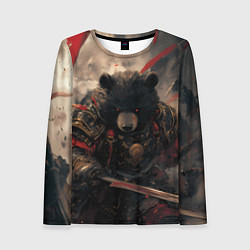 Лонгслив женский Самурай медведь, цвет: 3D-принт