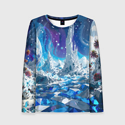 Женский лонгслив Космический фантастический пейзаж