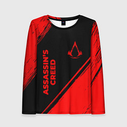 Лонгслив женский Assassins Creed - red gradient вертикально, цвет: 3D-принт