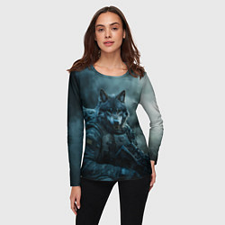 Лонгслив женский Волк солдат, цвет: 3D-принт — фото 2
