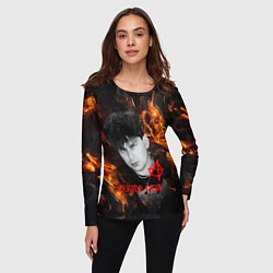Лонгслив женский Сектор газа огненный фон, цвет: 3D-принт — фото 2