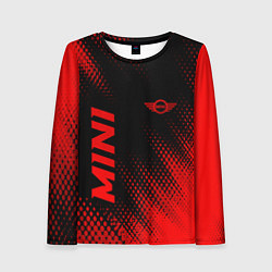 Женский лонгслив Mini - red gradient вертикально
