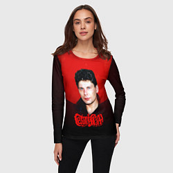 Лонгслив женский Юрий Клинских красная луна, цвет: 3D-принт — фото 2