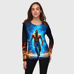 Лонгслив женский Реслер в огне, цвет: 3D-принт — фото 2