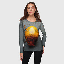 Лонгслив женский Желтая боксерская перчатка, цвет: 3D-принт — фото 2