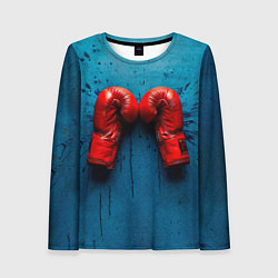 Женский лонгслив Бойцовские перчатки на синем