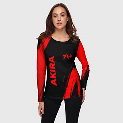 Лонгслив женский Akira - red gradient вертикально, цвет: 3D-принт — фото 2